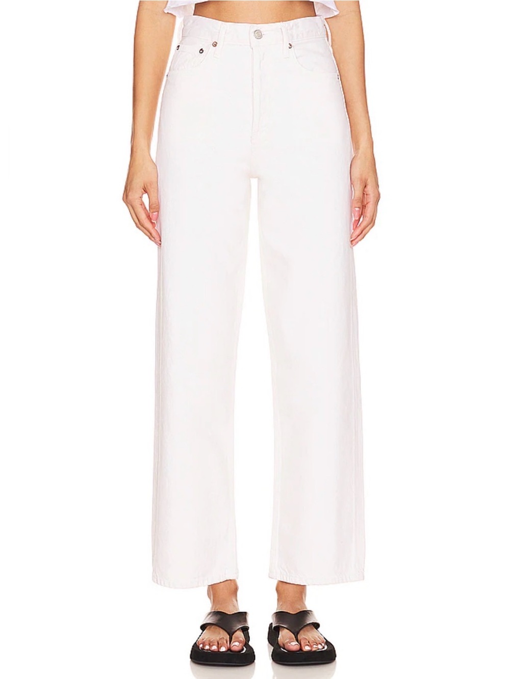 Agodle Ren High Rise Wide Leg Jeans in Fortune Cookie